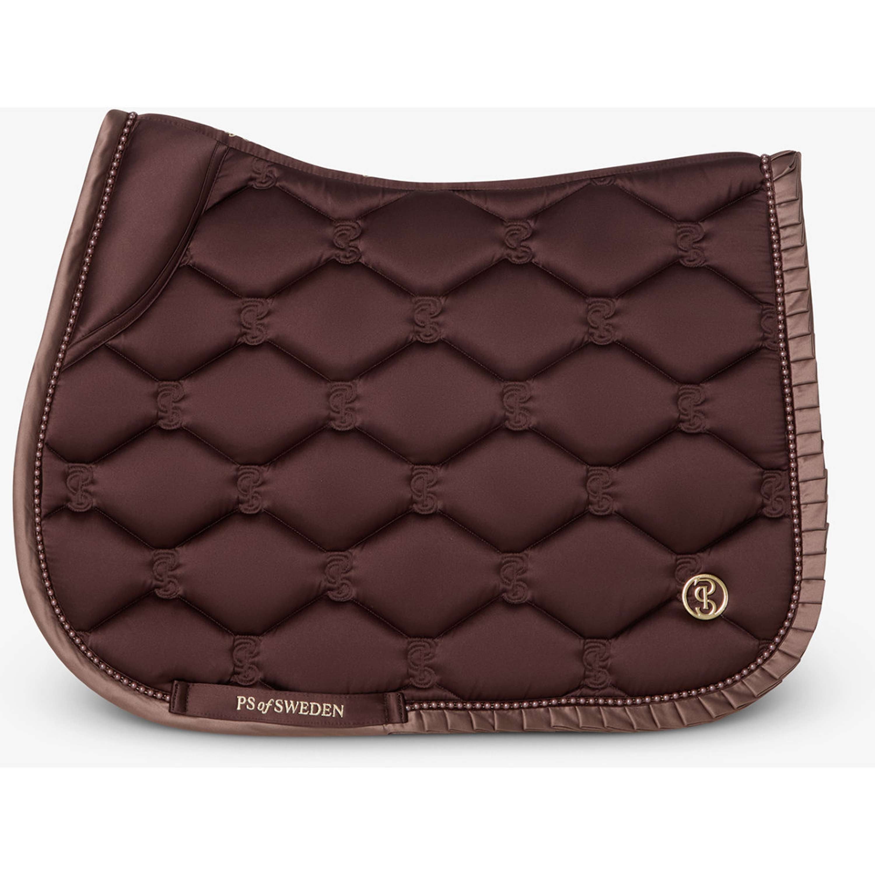 PS of Sweden Tapis de Selle Ruffle Pearl de Saut Marron Terre
