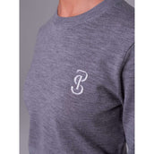 PS of Sweden Sweater PS Logo Mid Grey Mélangé