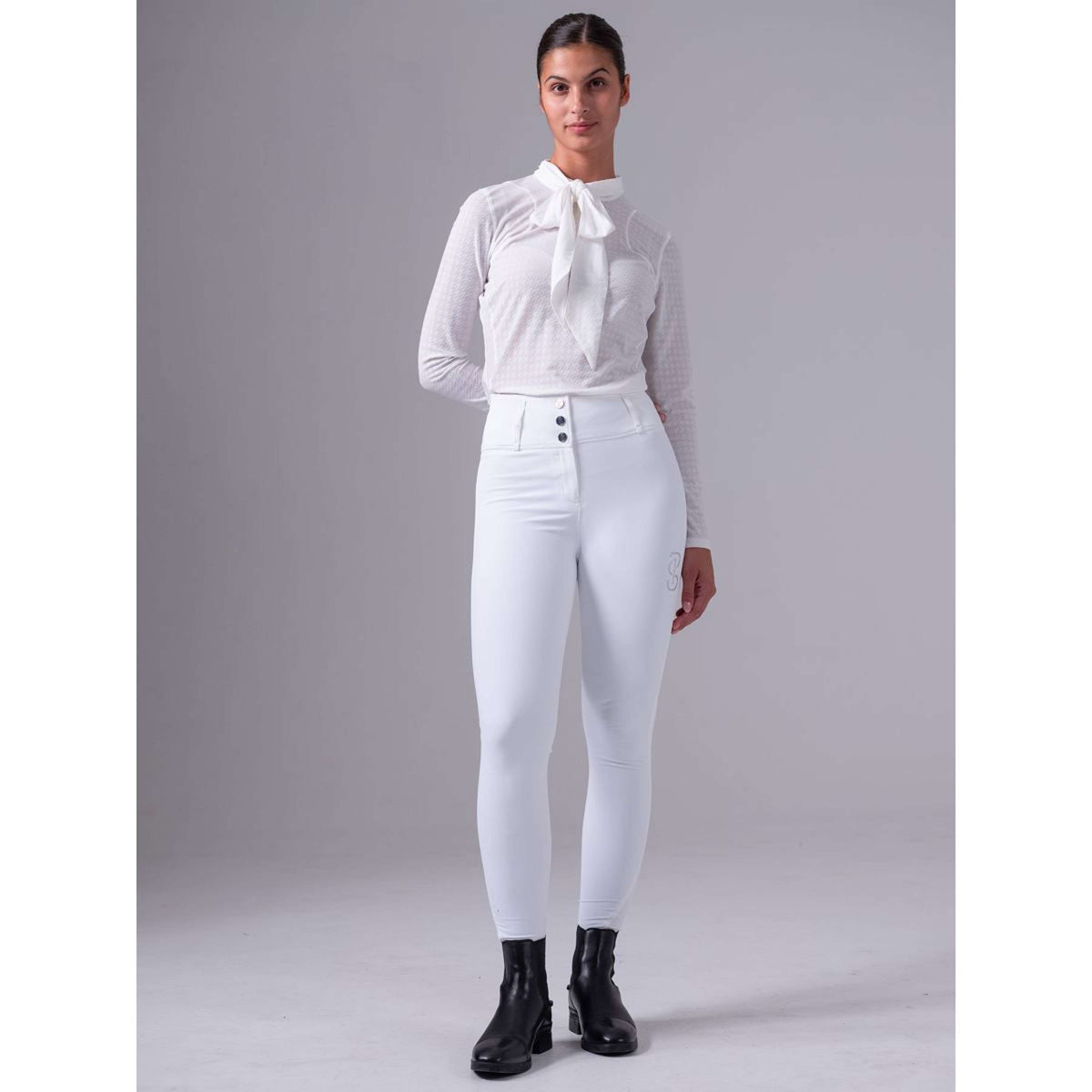 PS of Sweden Pantalon d'Équitation Charlotte Full Grip Blanc