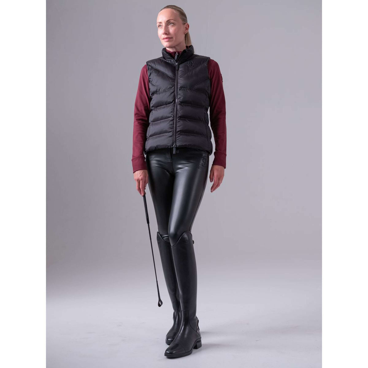 PS of Sweden Pantalon d'Équitation Chanelle PU Noir