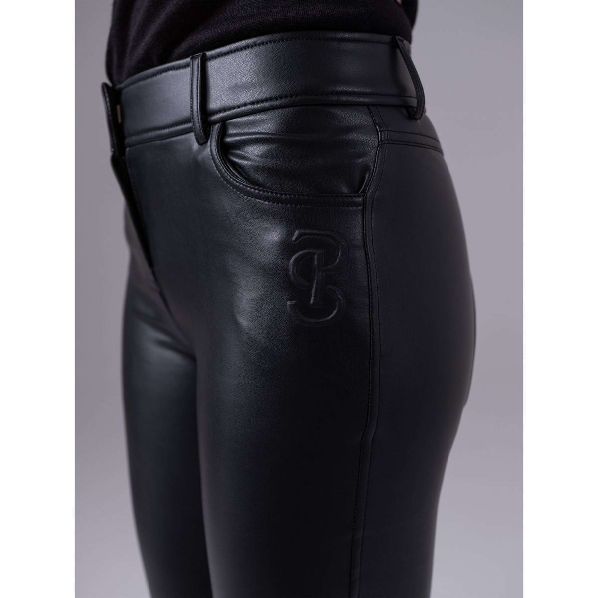 PS of Sweden Pantalon d'Équitation Chanelle PU Noir