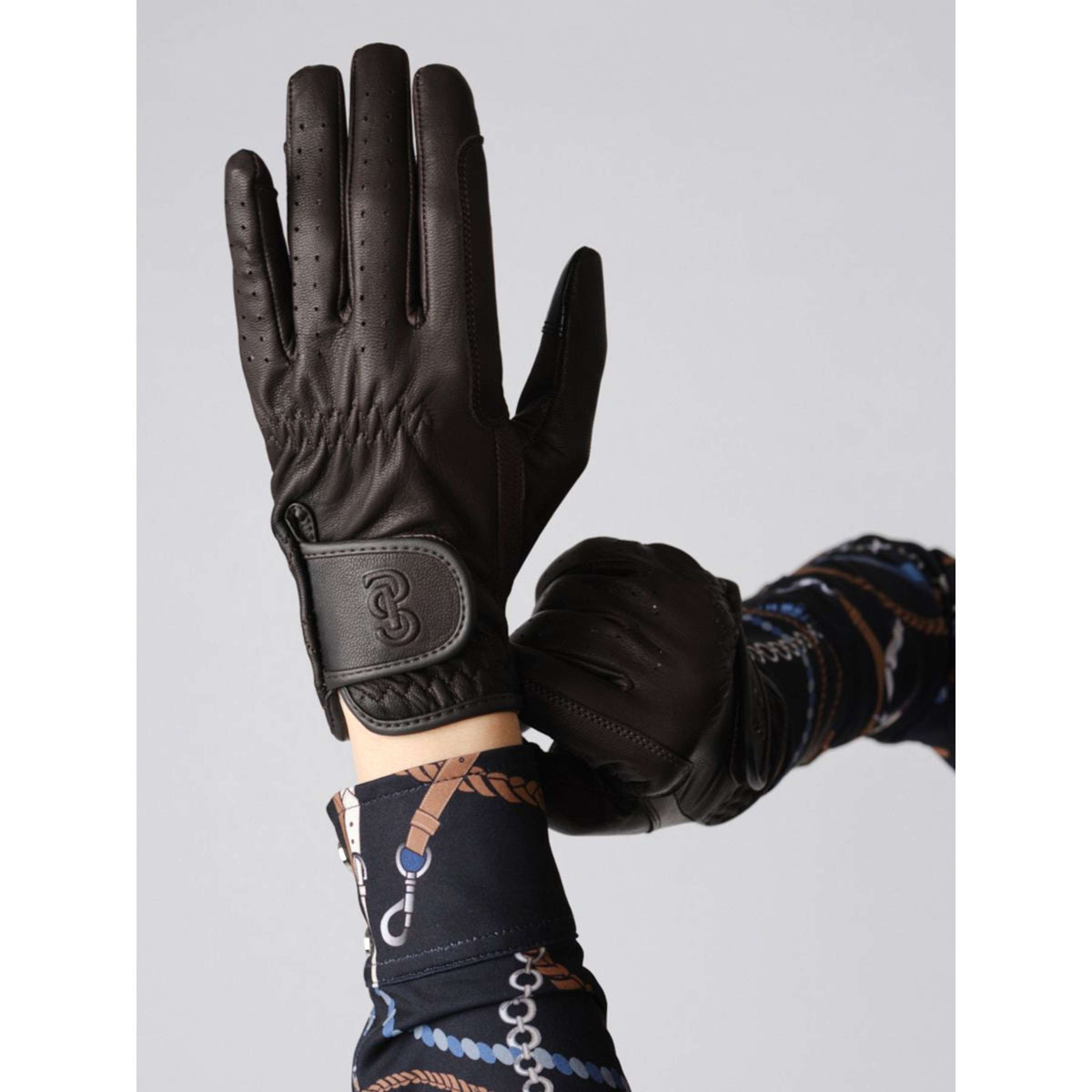 PS of Sweden Gants d'Équitation PU Leather Café-Marron