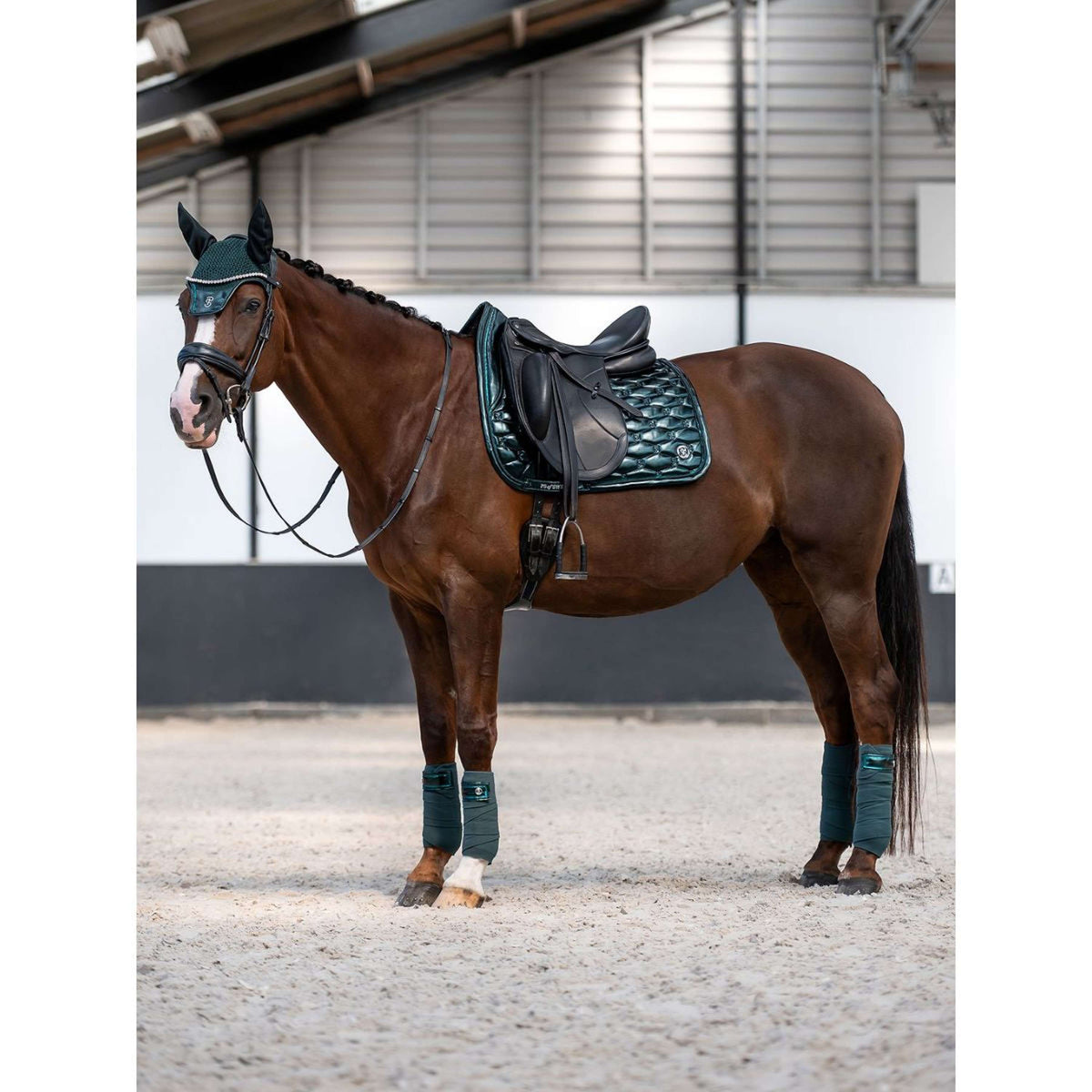 PS of Sweden Tapis de Selle Dazzling Metallic Dressage Mystic Green