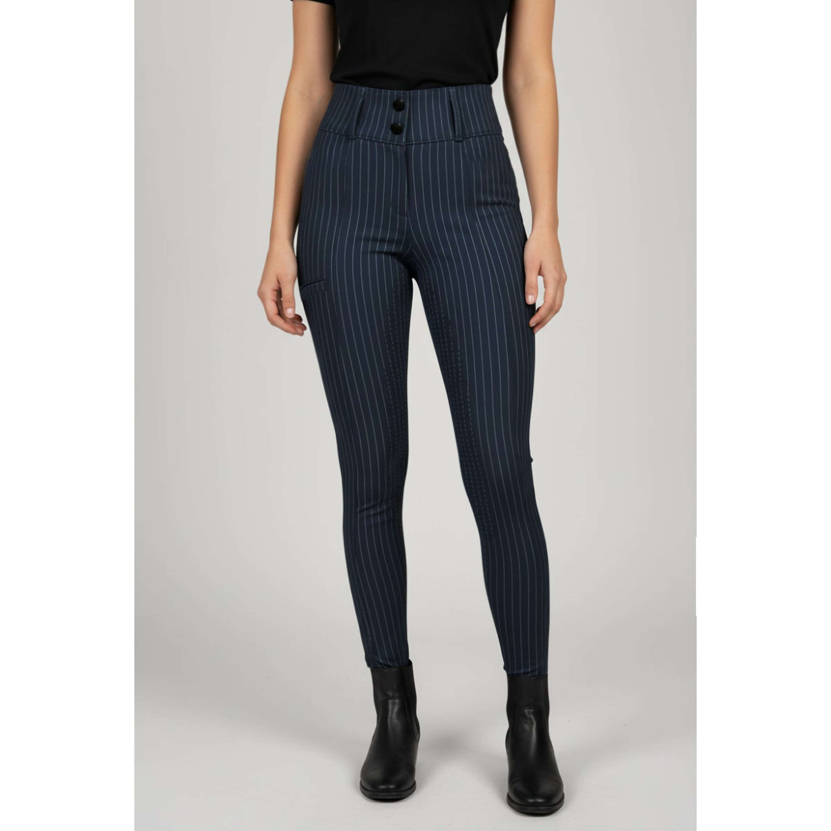 PS of Sweden Pantalon d'Ã‰quitation Penny Pinstripe Full Grip Marin