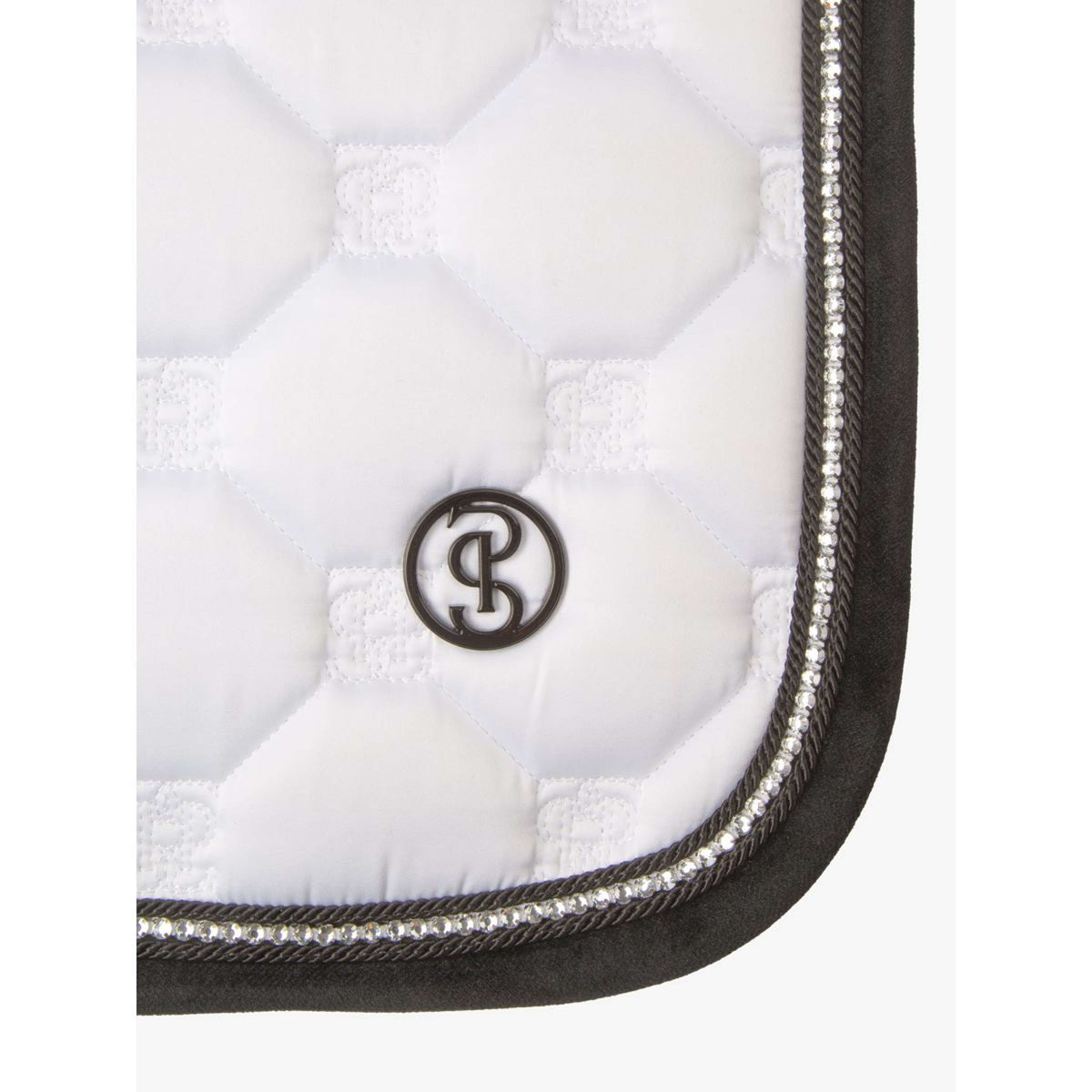 PS of Sweden Tapis de Selle Vintage Monogram Dressage Blanc/Noir