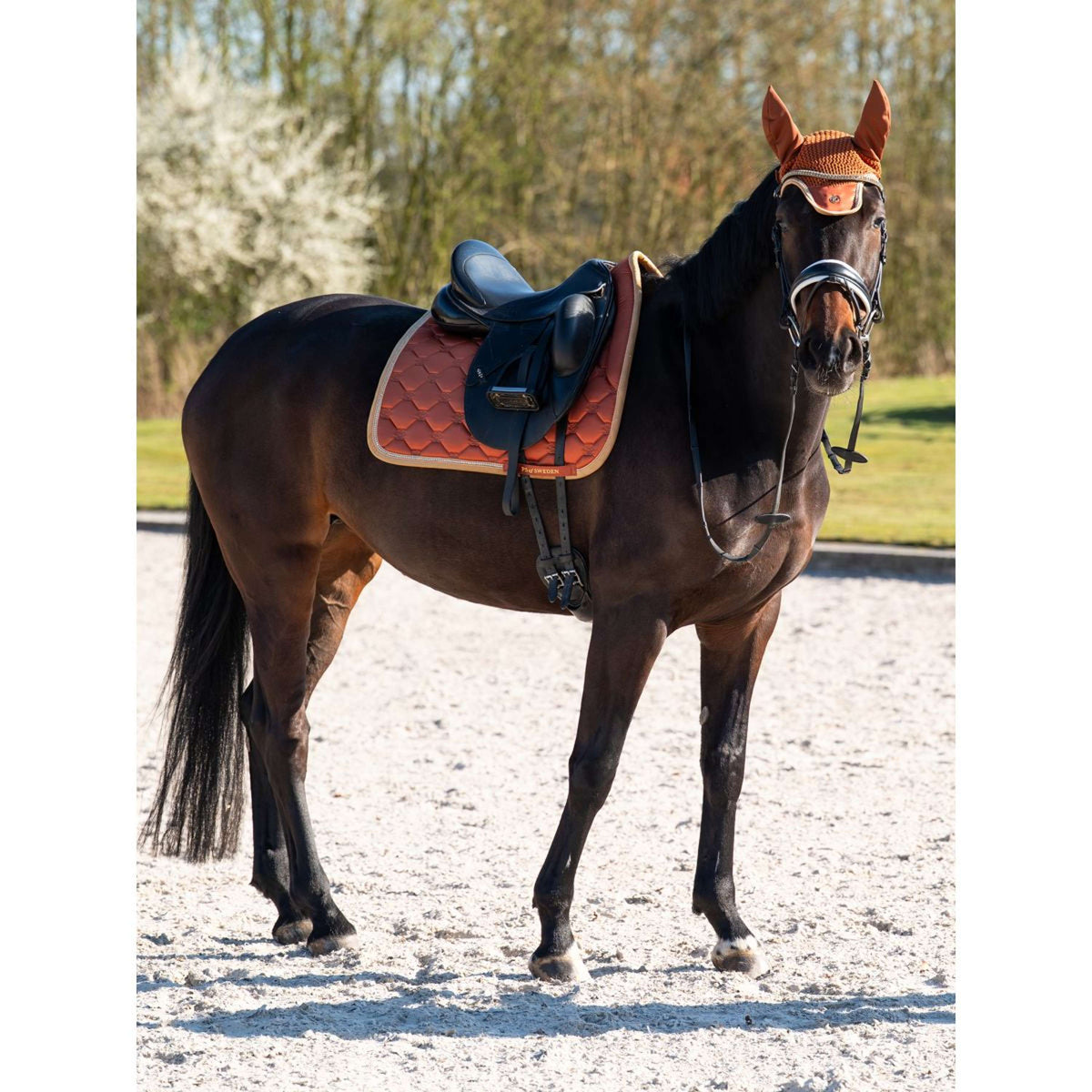 PS of Sweden Tapis de Selle Vintage Monogram Dressage Châtain