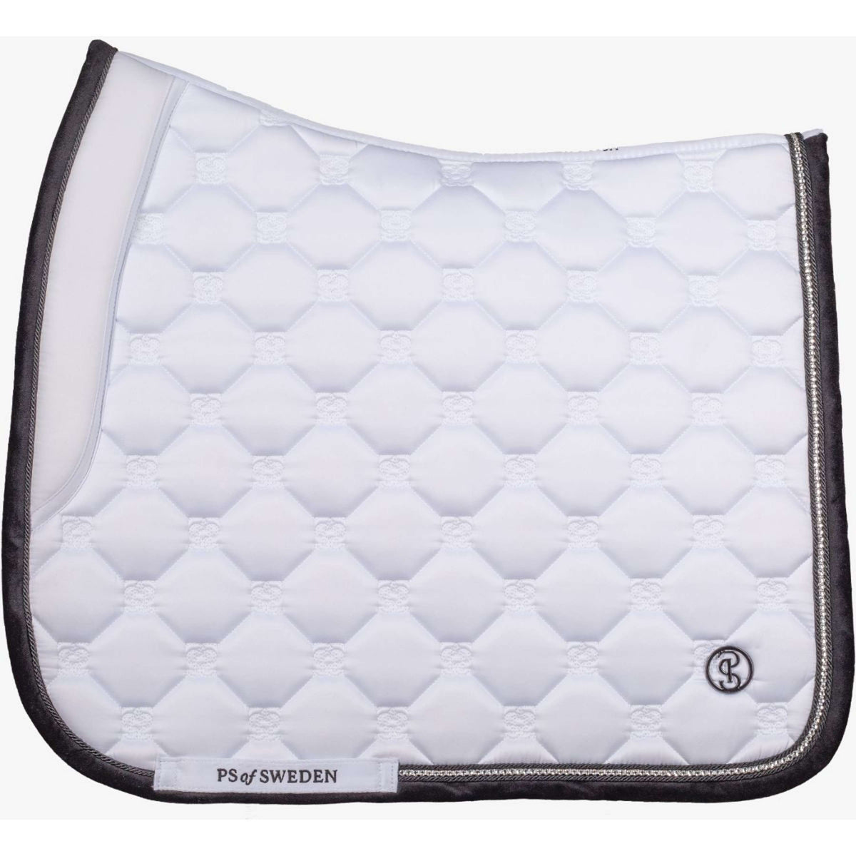 PS of Sweden Tapis de Selle Vintage Monogram Dressage Blanc/Noir