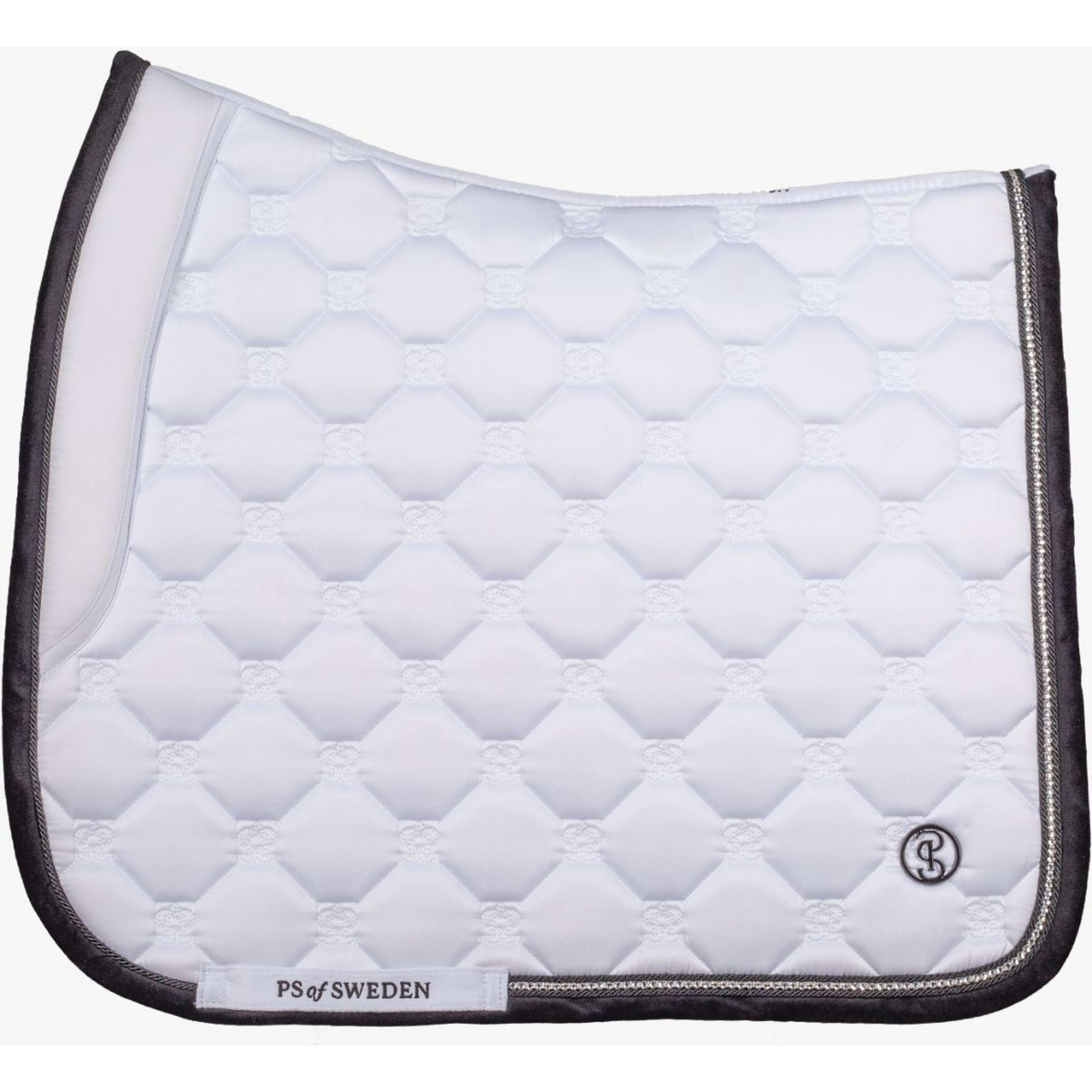 PS of Sweden Tapis de Selle Vintage Monogram Dressage Blanc/Noir