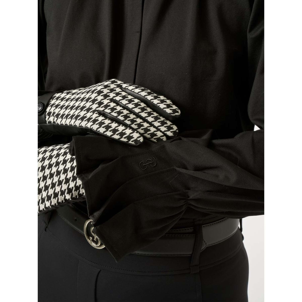 PS of Sweden Gants d'Équitation Hannah Houndstooth Noir