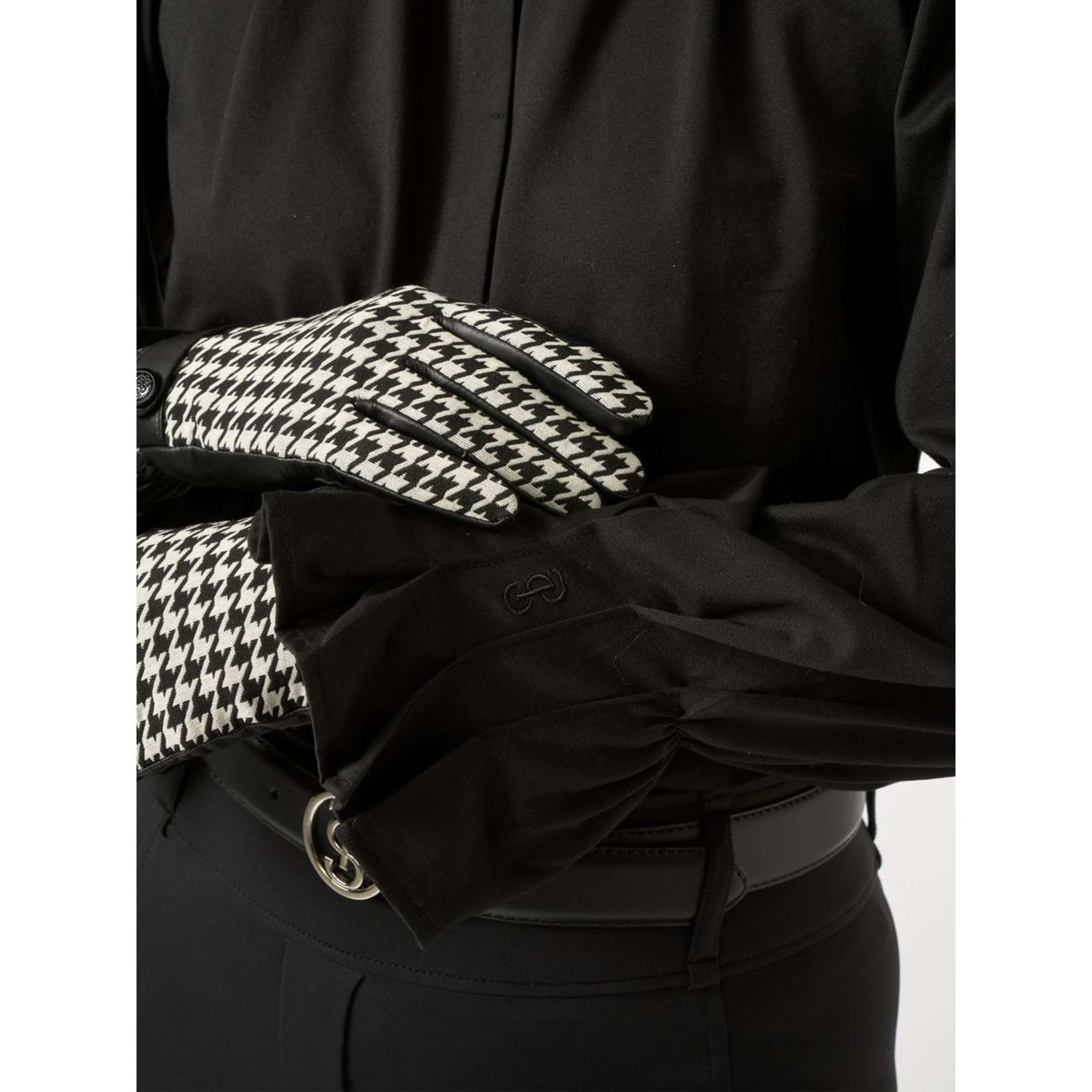 PS of Sweden Gants d'Équitation Hannah Houndstooth Noir