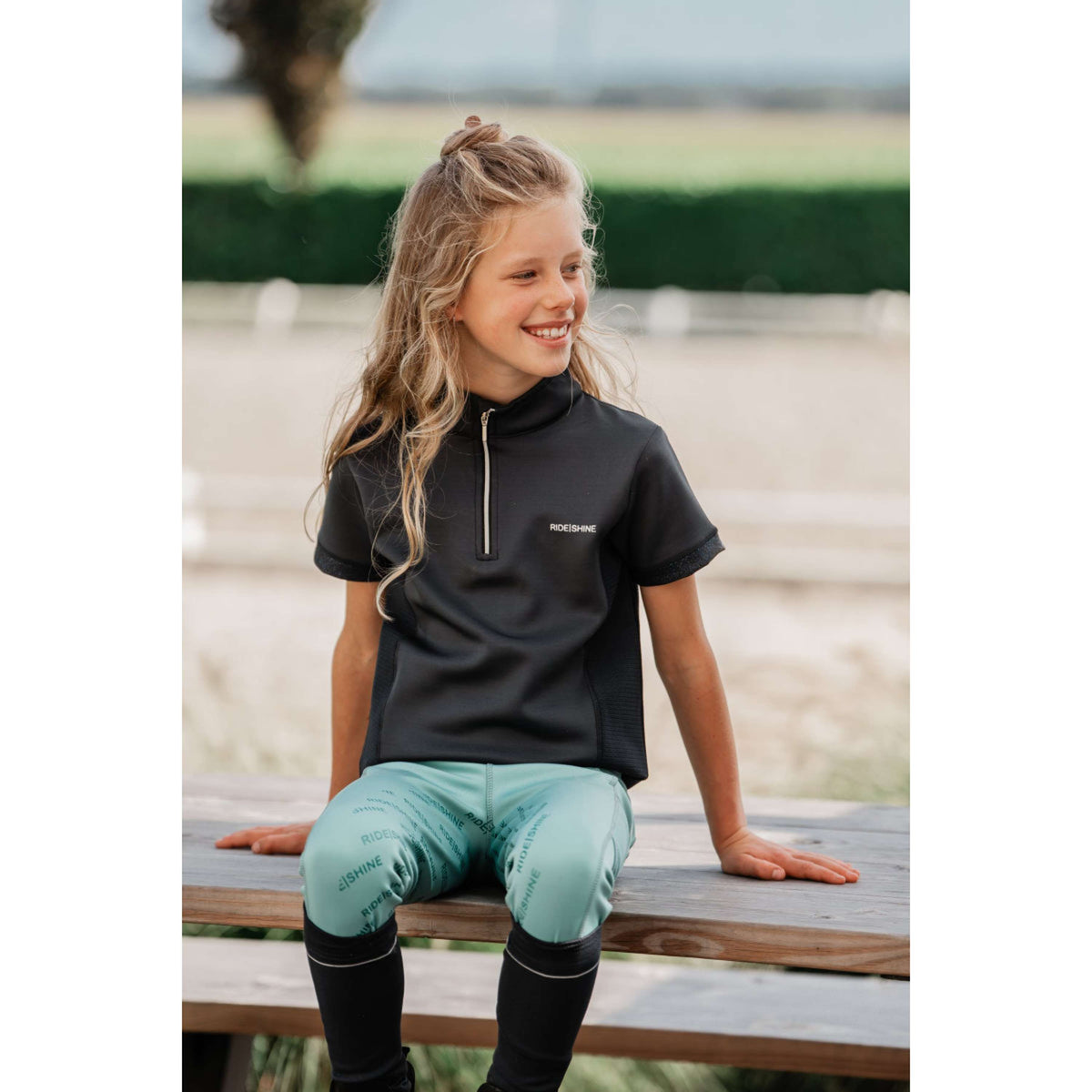 Red Horse Legging d'Équitation Mitsu Full Grip Eucalyptus Green