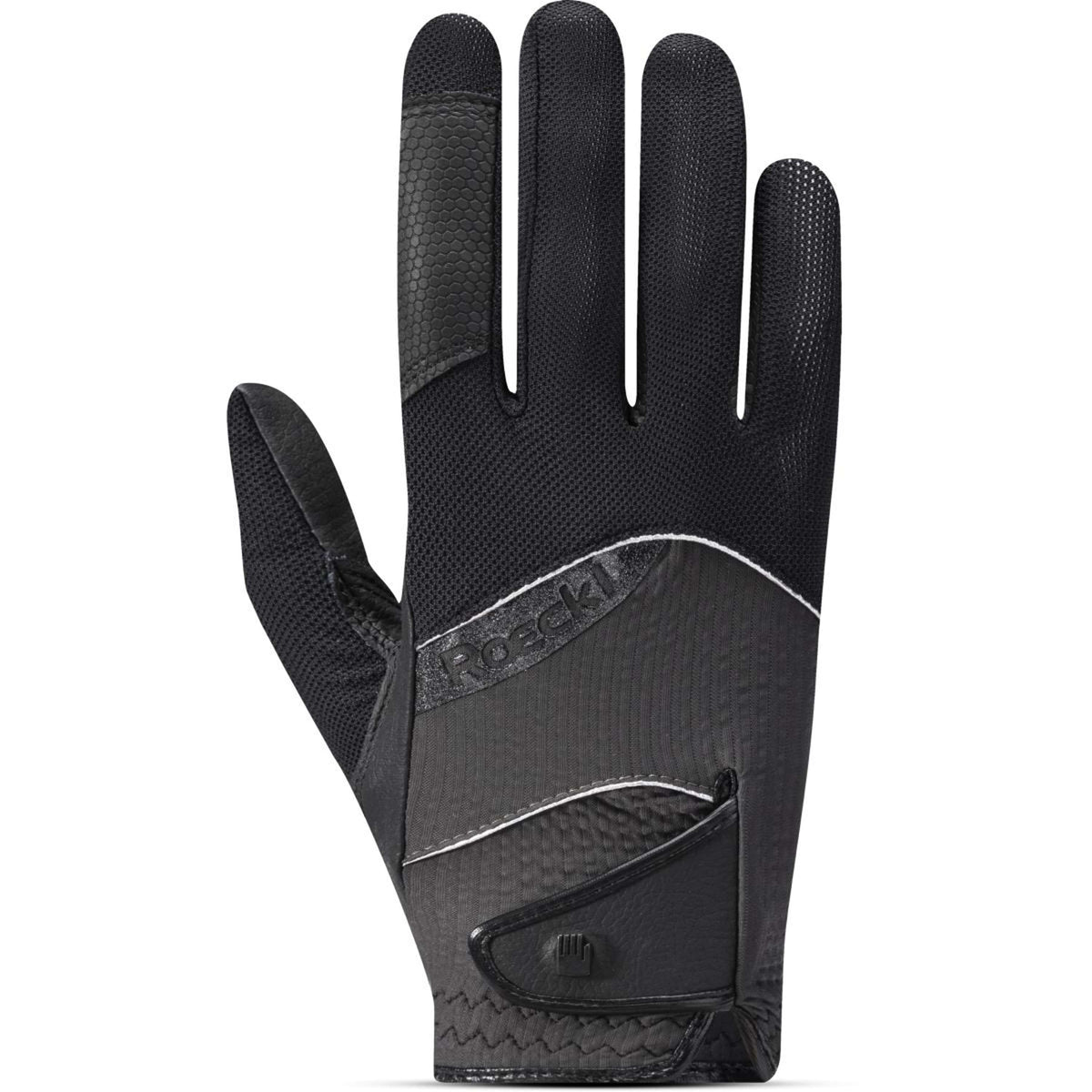 Roeckl Gants d'Équitation Millero Cendres noir/Volcaniques
