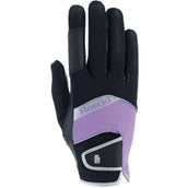 Roeckl Gants d'Équitation Millero Noir/Lilac Macaron