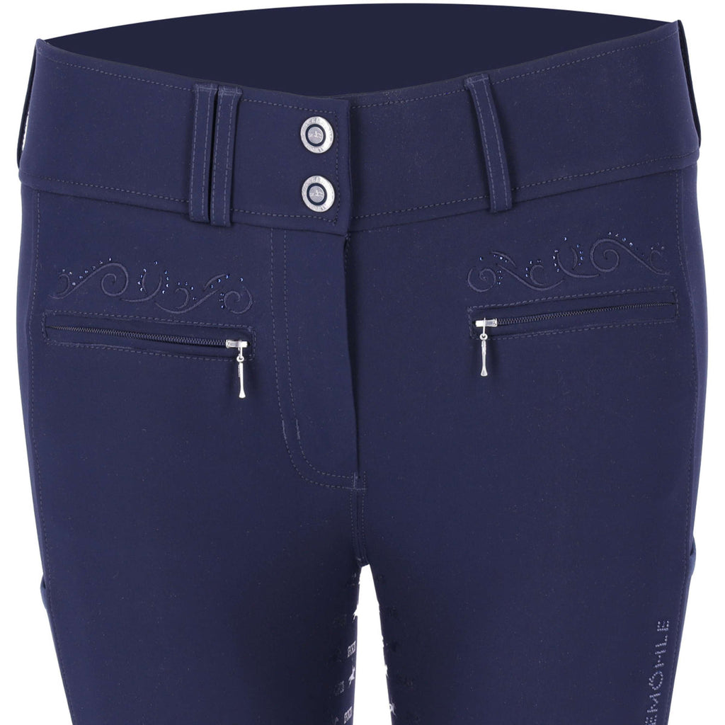 Schockemöhle Pantalon d'Équitation SPTulip Style Full Grip Marin foncé