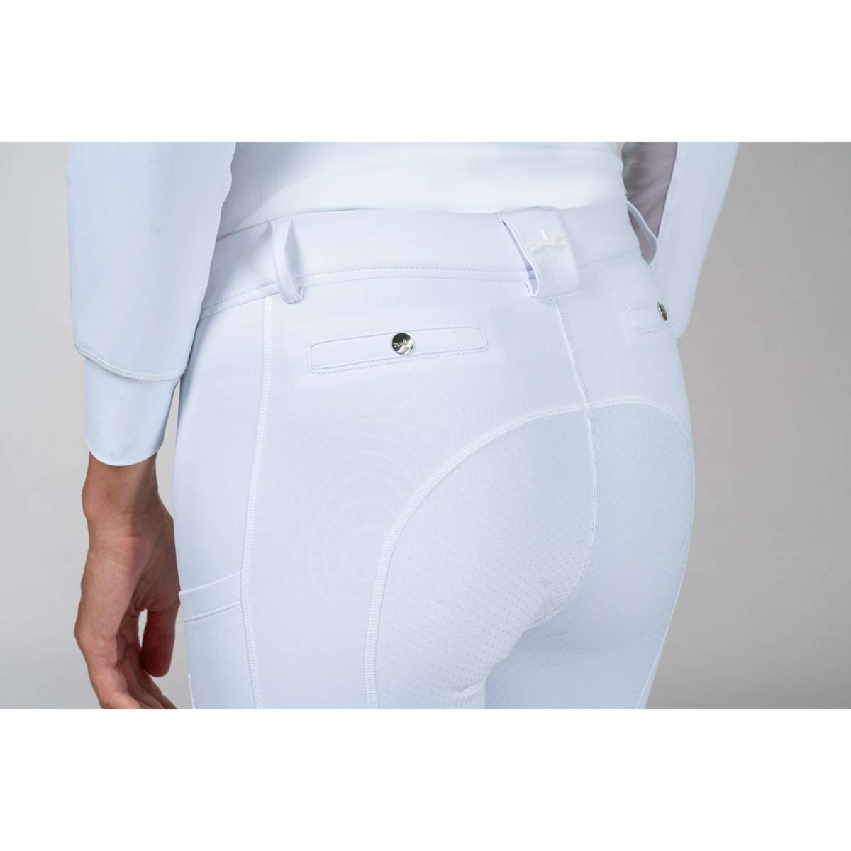 Schockemöhle Legging d'Équitation Air Sporty Pro Full Grip Blanc