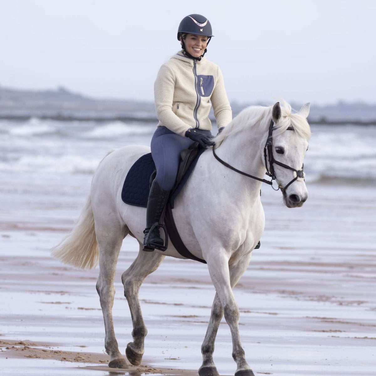 Aubrion Legging d'Équitation Non-Stop Bleu