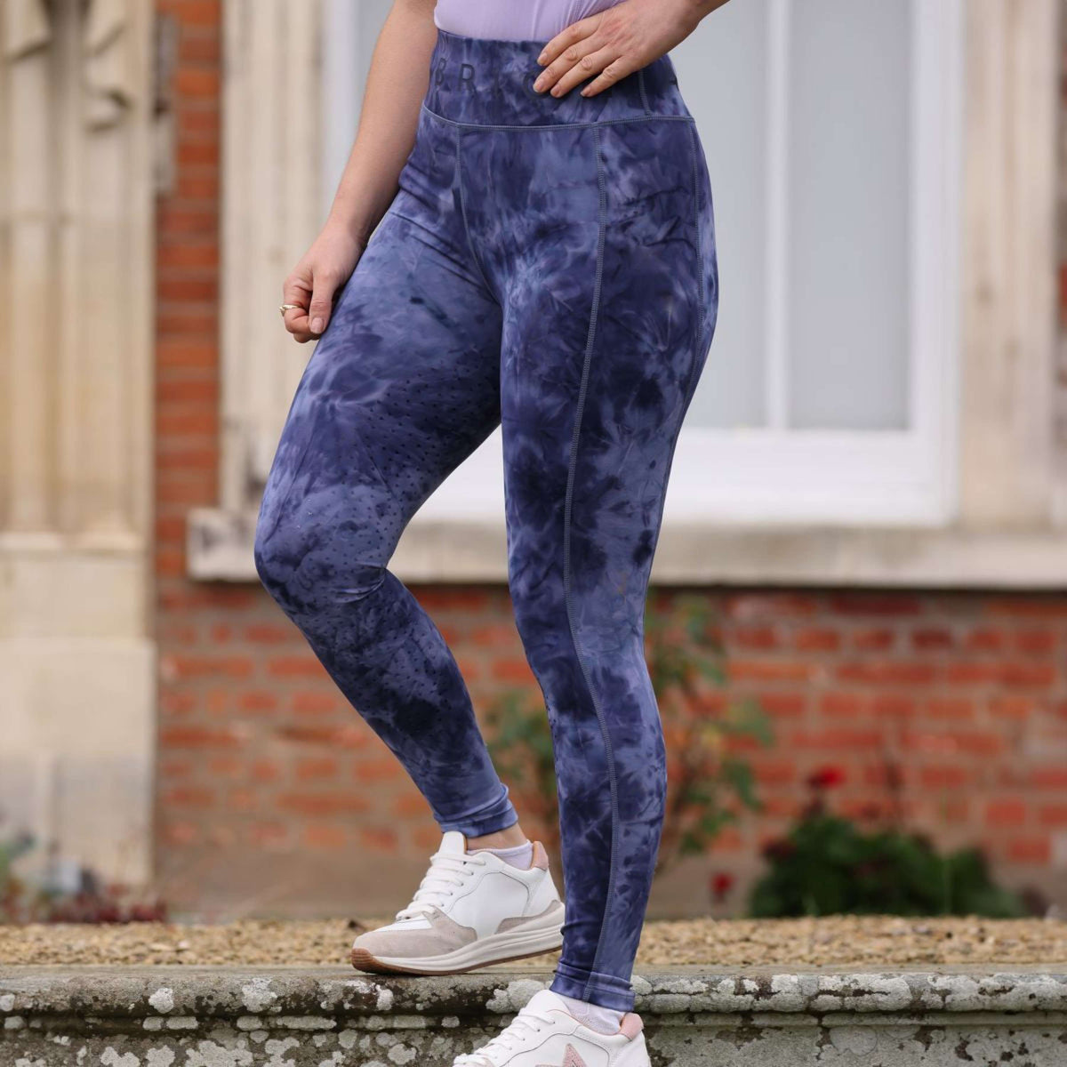 Aubrion by Shires Legging d'Équitation Non-Stop Navy Tie Dye