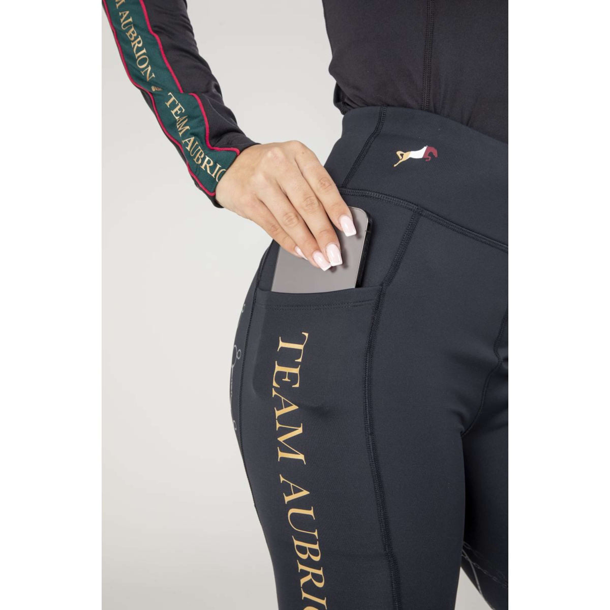 Aubrion Legging d'Équitation Team Hiver Noir