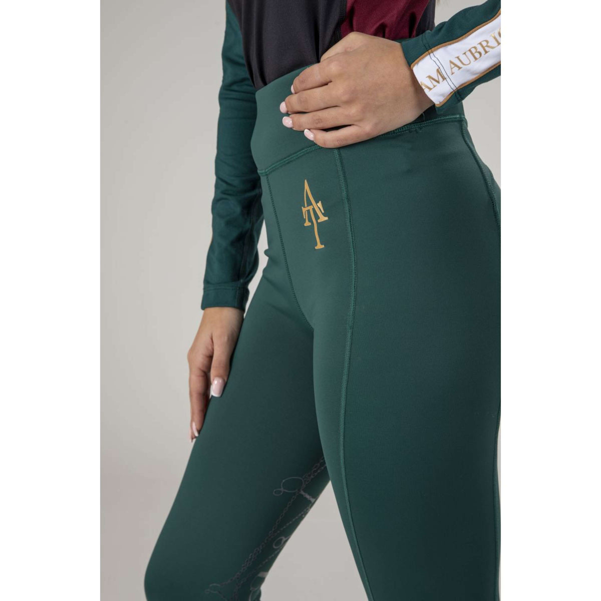 Aubrion Legging d'Équitation Team Hiver Vert