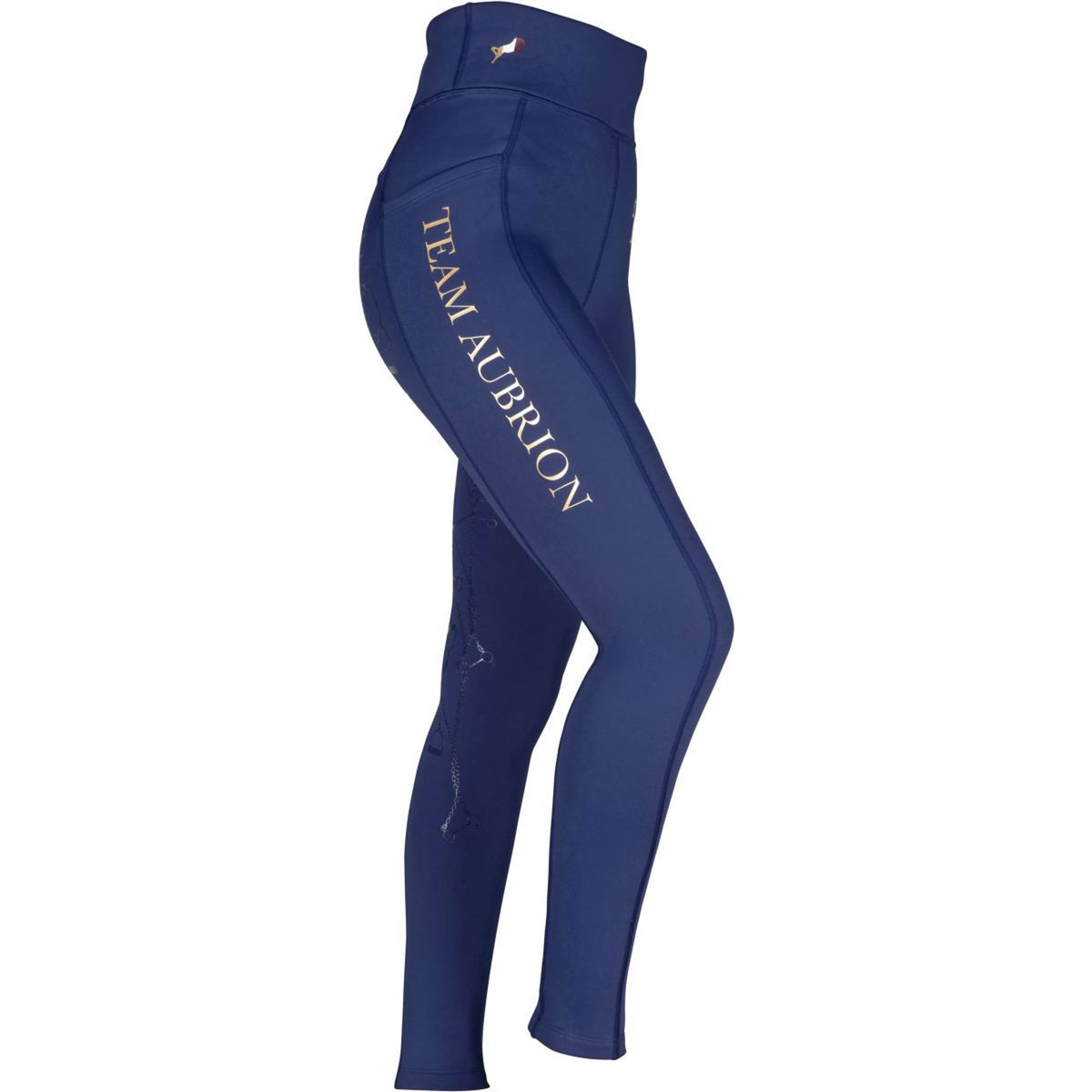 Aubrion Legging d'Équitation Team Young Rider Hiver Marin