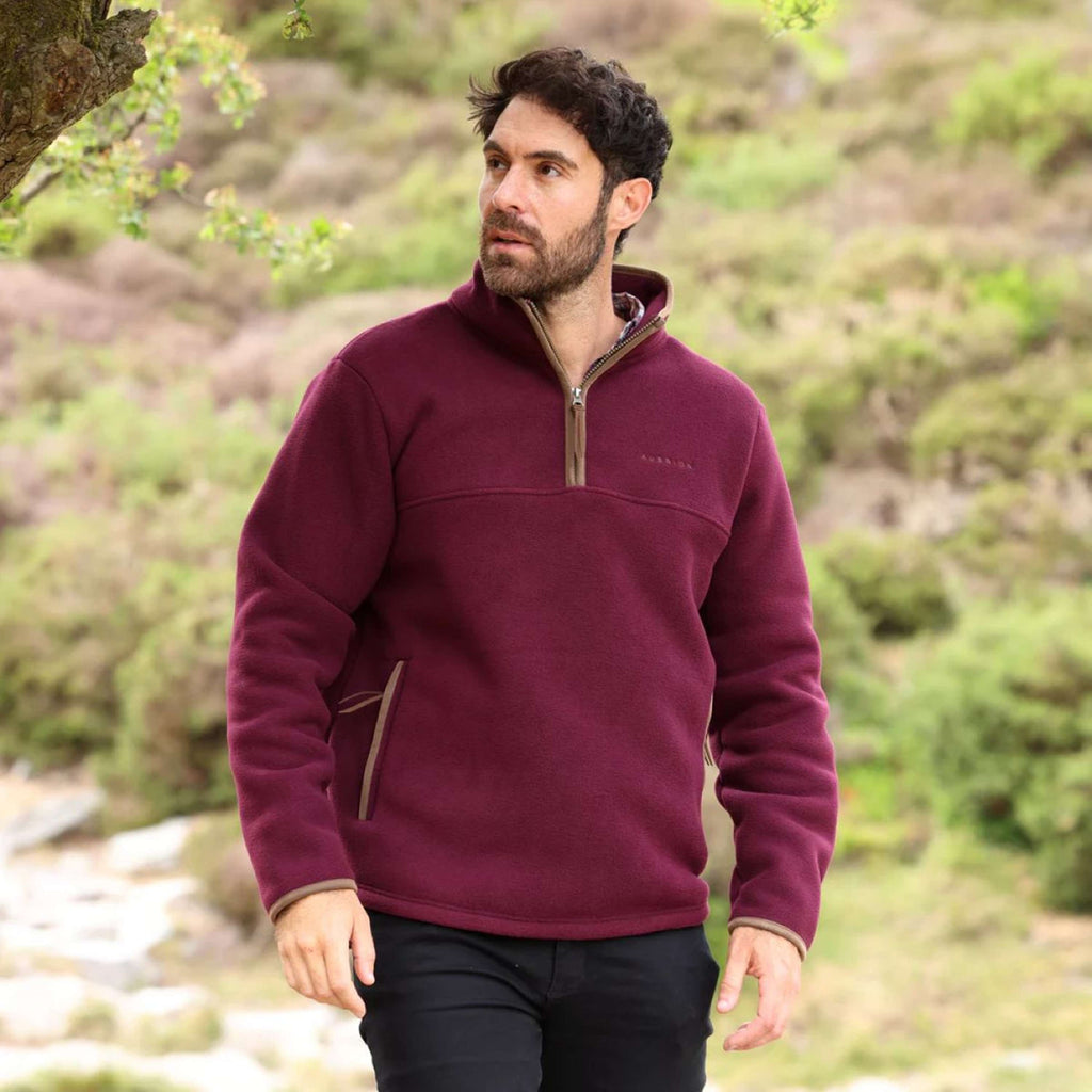 Aubrion by Shires Pull Original Fleece Hommes Maroon Red