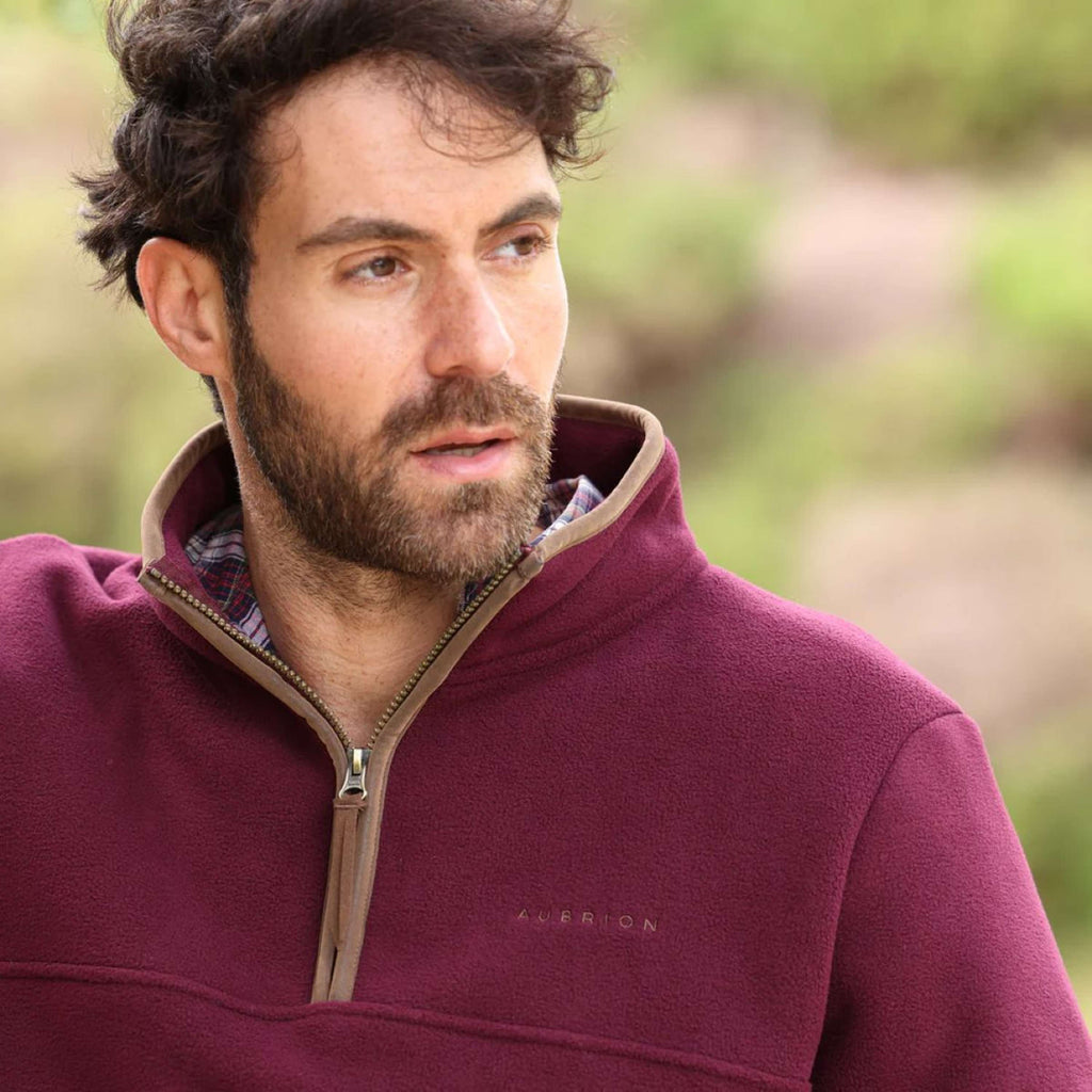Aubrion by Shires Pull Original Fleece Hommes Maroon Red