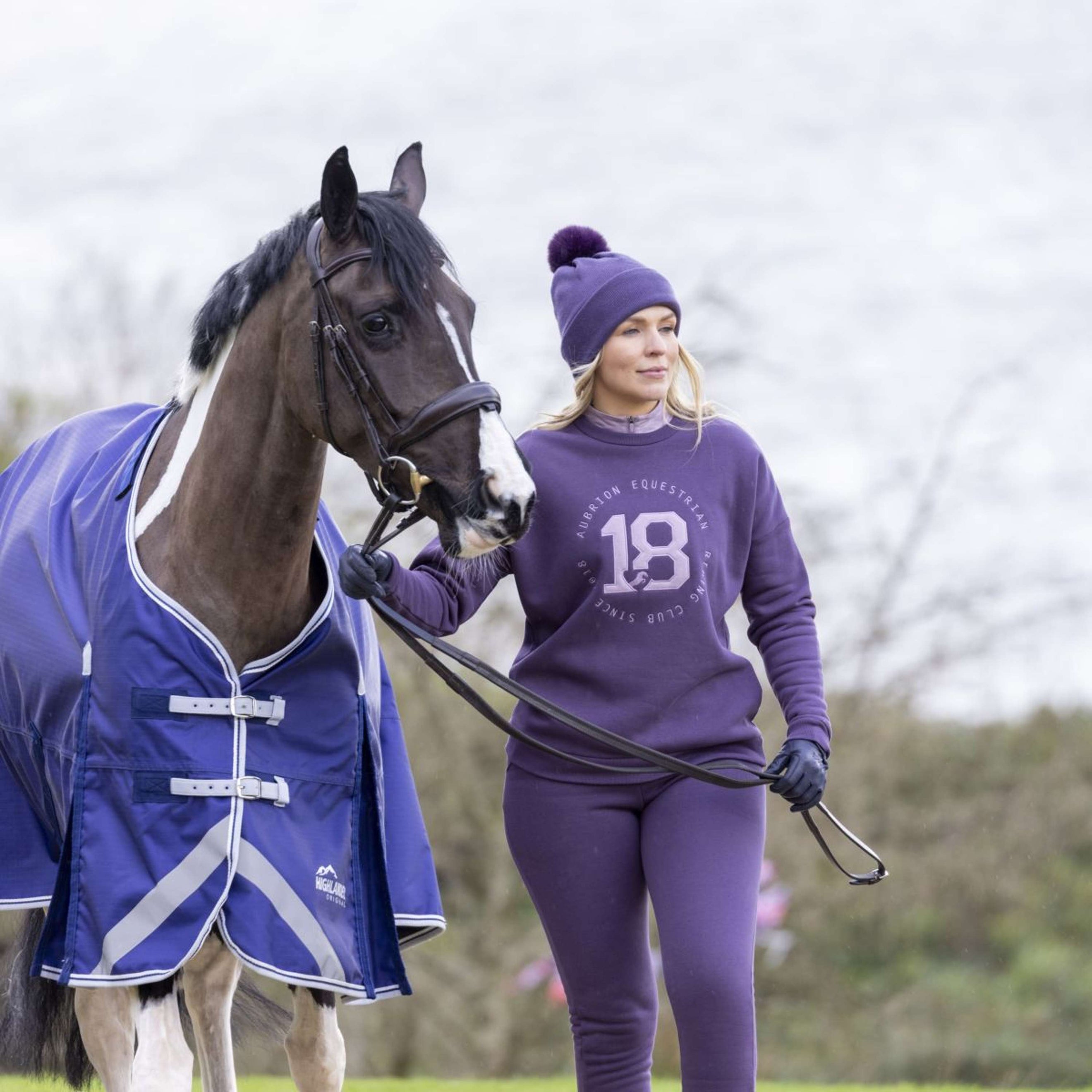 Aubrion Bonnet Lined Violet