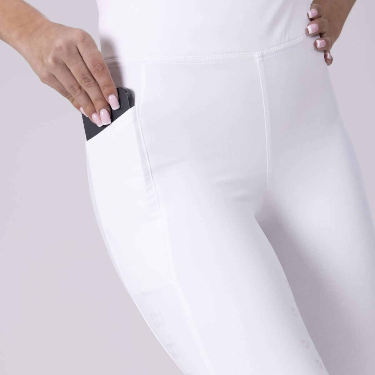 Aubrion Legging d'Équitation Eltar Full Grip Blanc