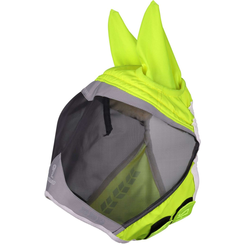 FlyGuard by Shires Masque Anti-Mouches Pro Hi-Viz Fine Mesh avec Oreilles Fluorescent-jaune
