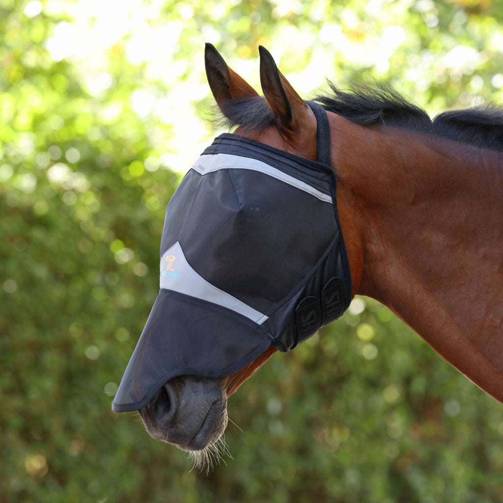 FlyGuard by Shires Masque Anti-Mouches Pro Fine Mesh sans Oreilles avec Nez Jet