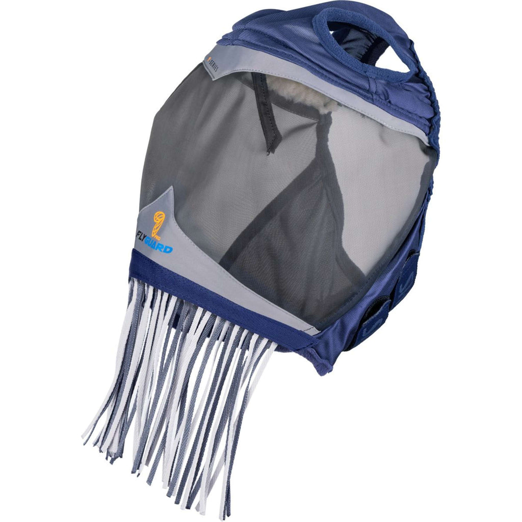 FlyGuard by Shires Masque Anti-Mouches Pro Fine Mesh avec Découpe D'oreille & Franges Nasales Marin
