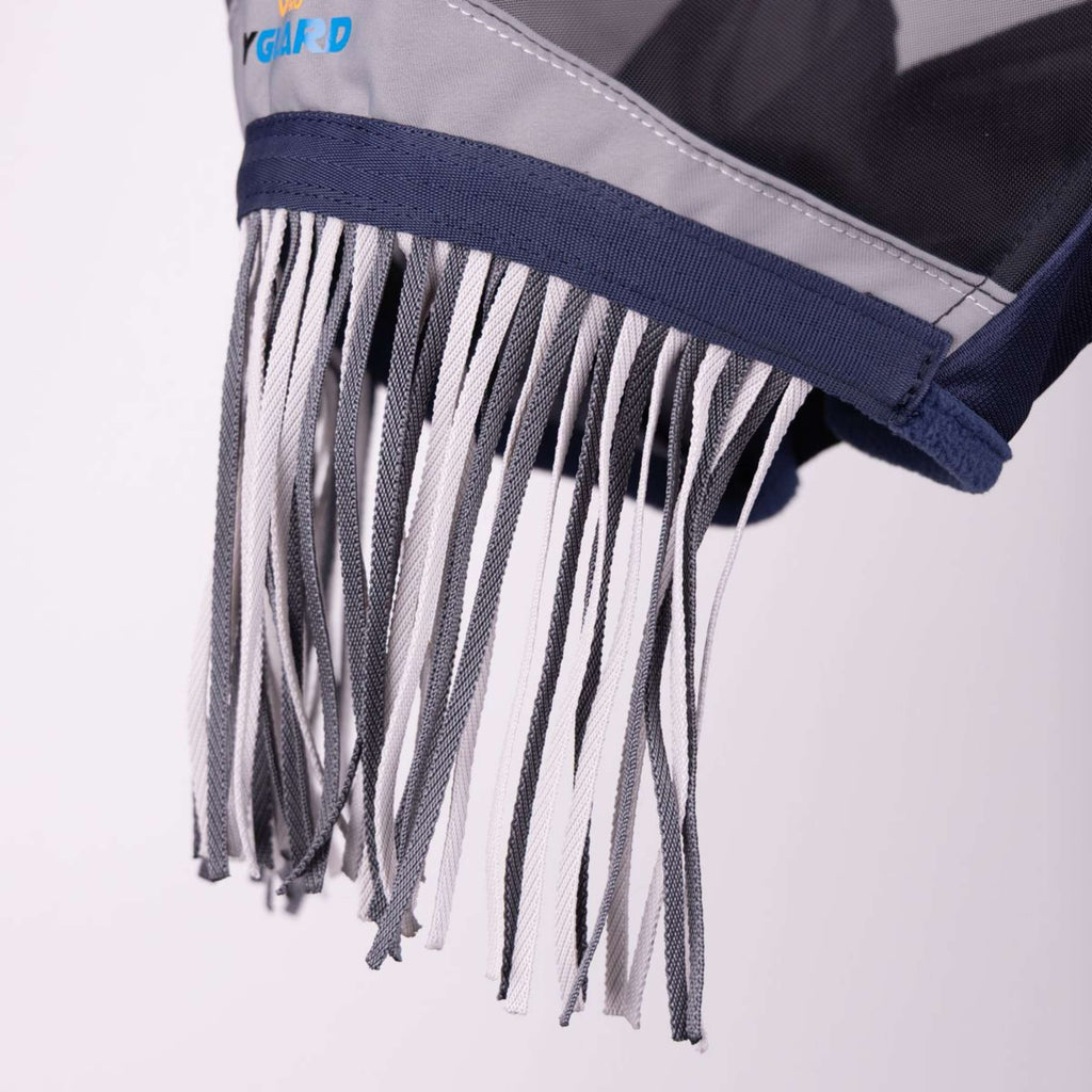 FlyGuard by Shires Masque Anti-Mouches Pro Fine Mesh sans Oreilles avec Franges Marin