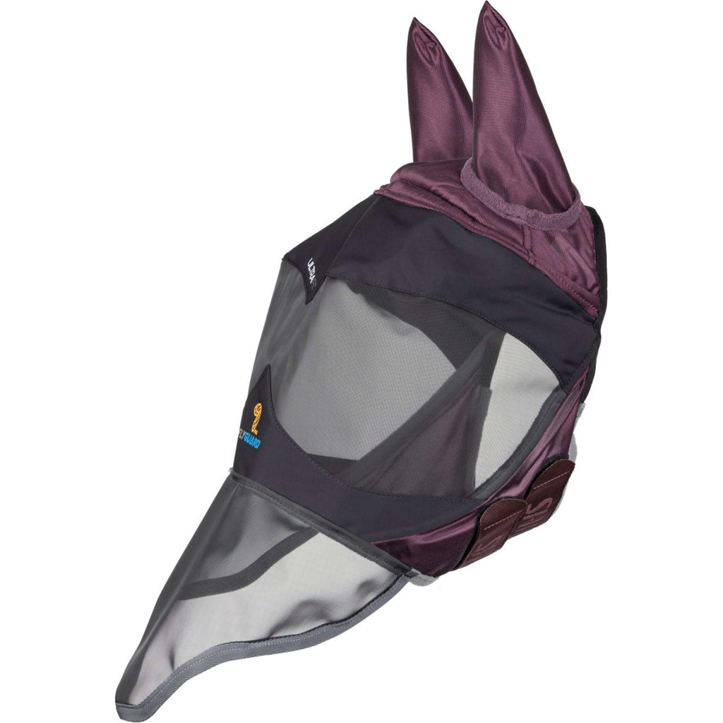 FlyGuard by Shires Masque Anti-Mouches Pro Deluxe avec Oreilles et Nez Black Cherry