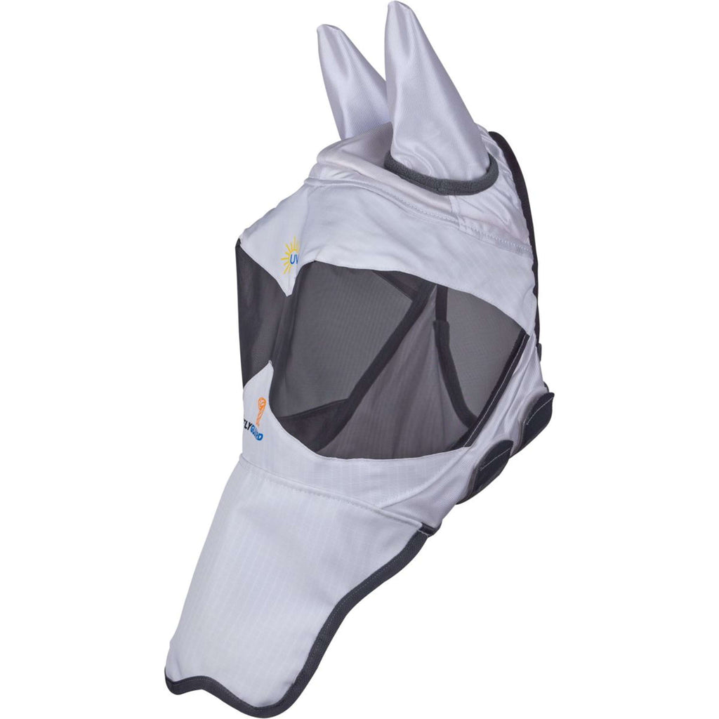 FlyGuard by Shires Masque Anti-Mouches Pro Sun Shade avec Oreilles et Nez Blanc