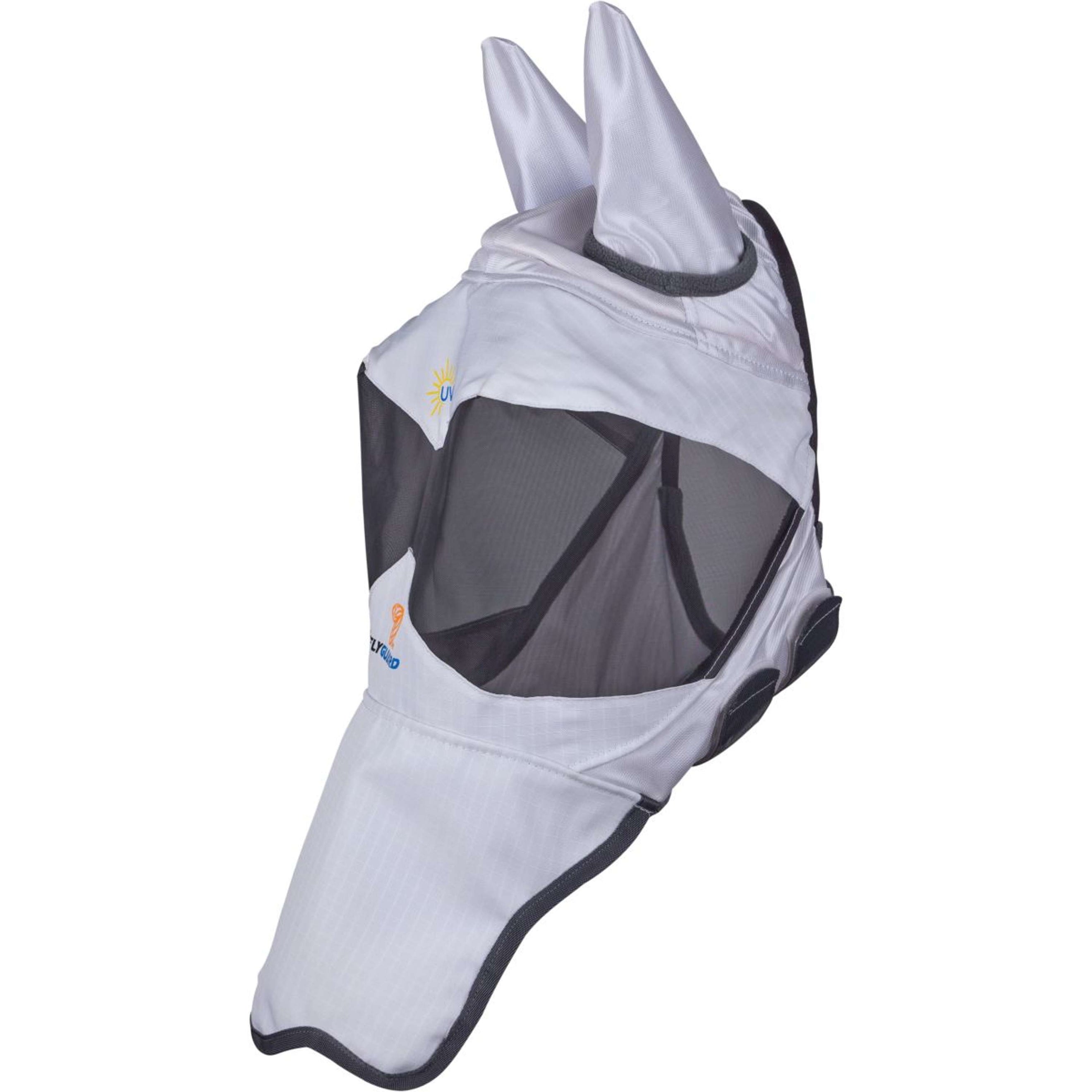FlyGuard by Shires Masque Anti-Mouches Pro Sun Shade avec Oreilles et Nez Blanc