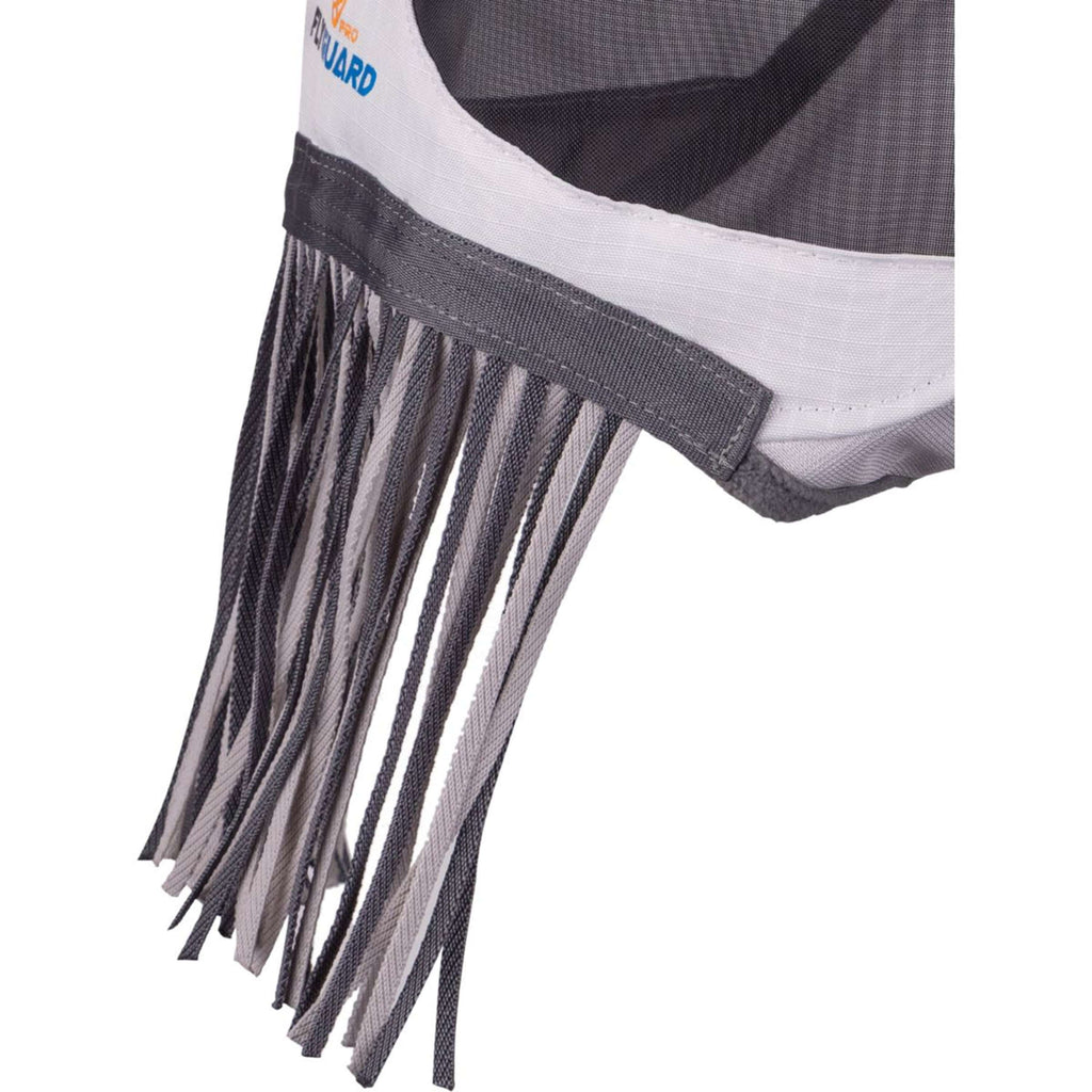 FlyGuard by Shires Masque Anti-Mouches Pro Sun Shade avec Oreilles et Franges Blanc