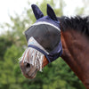 FlyGuard by Shires Masque Anti-Mouches Pro Fine Mesh avec Oreilles et Franges Marin