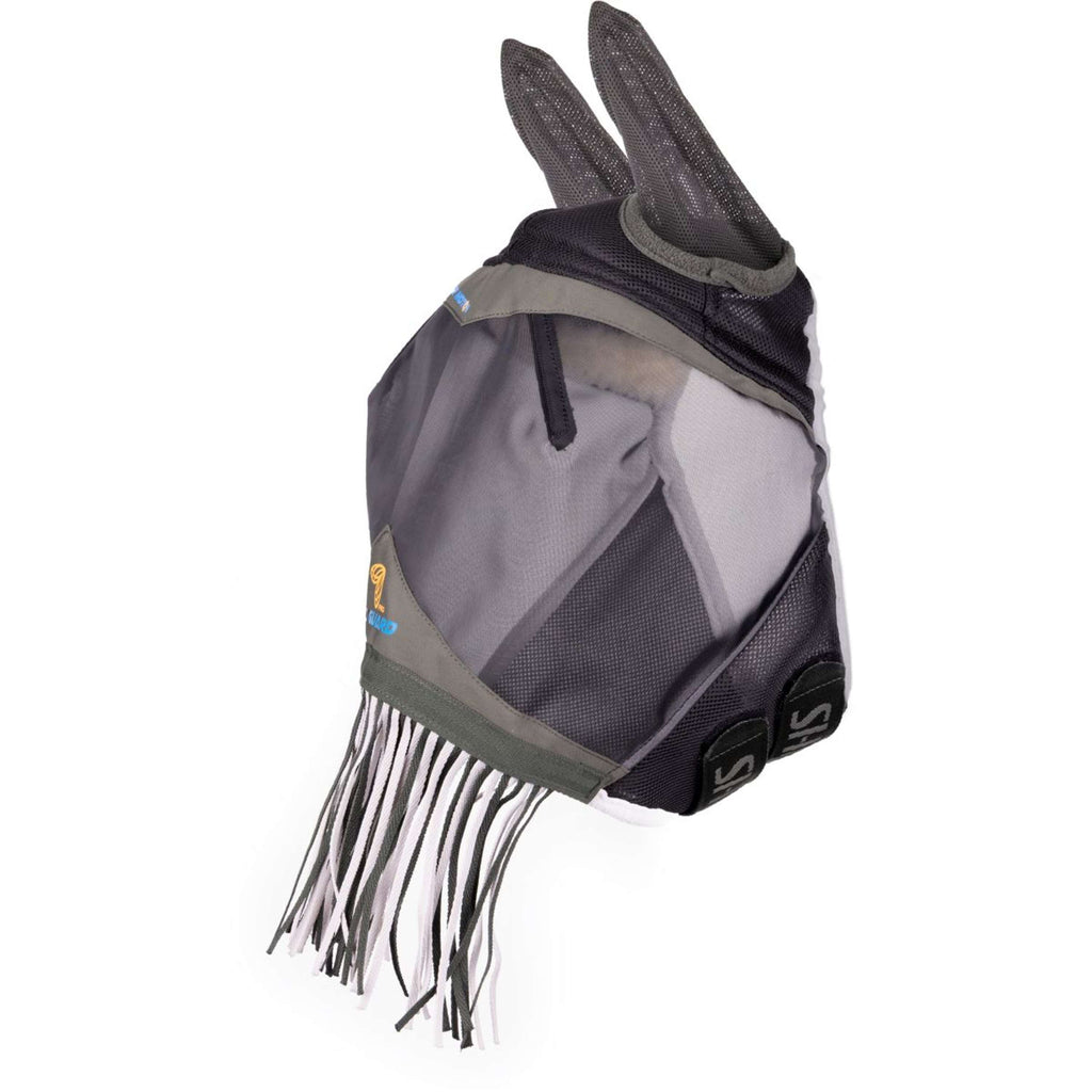 FlyGuard by Shires Masque Anti-Mouches Pro Air Motion avec Oreilles et Franges Khaki