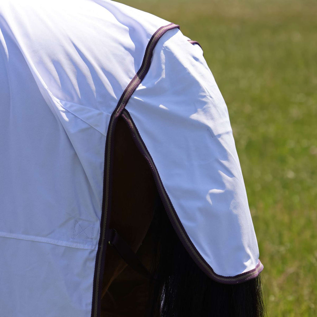 Highlander Plus by Shires Couverture Anti-Mouches Combo Blanc/Black Cherry