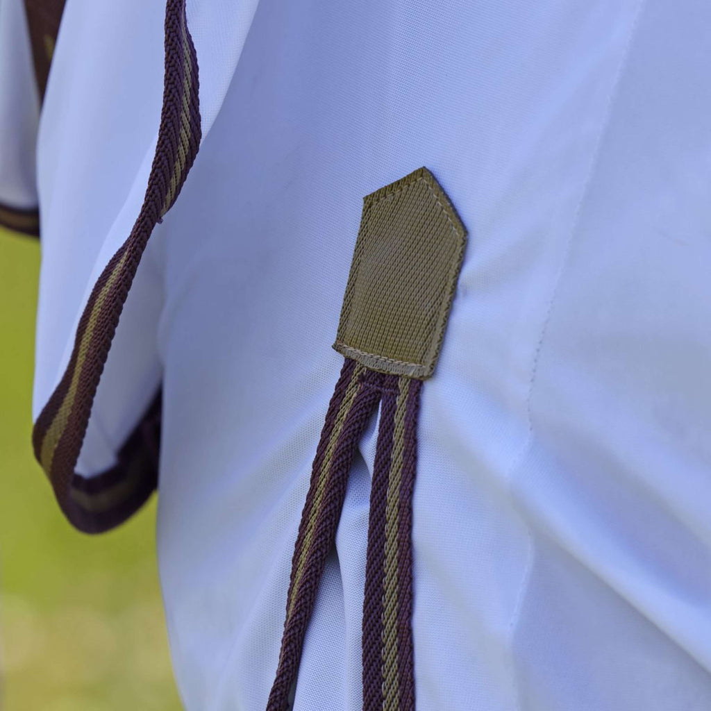 Highlander Plus by Shires Couverture Anti-Mouches Combo Blanc/Black Cherry