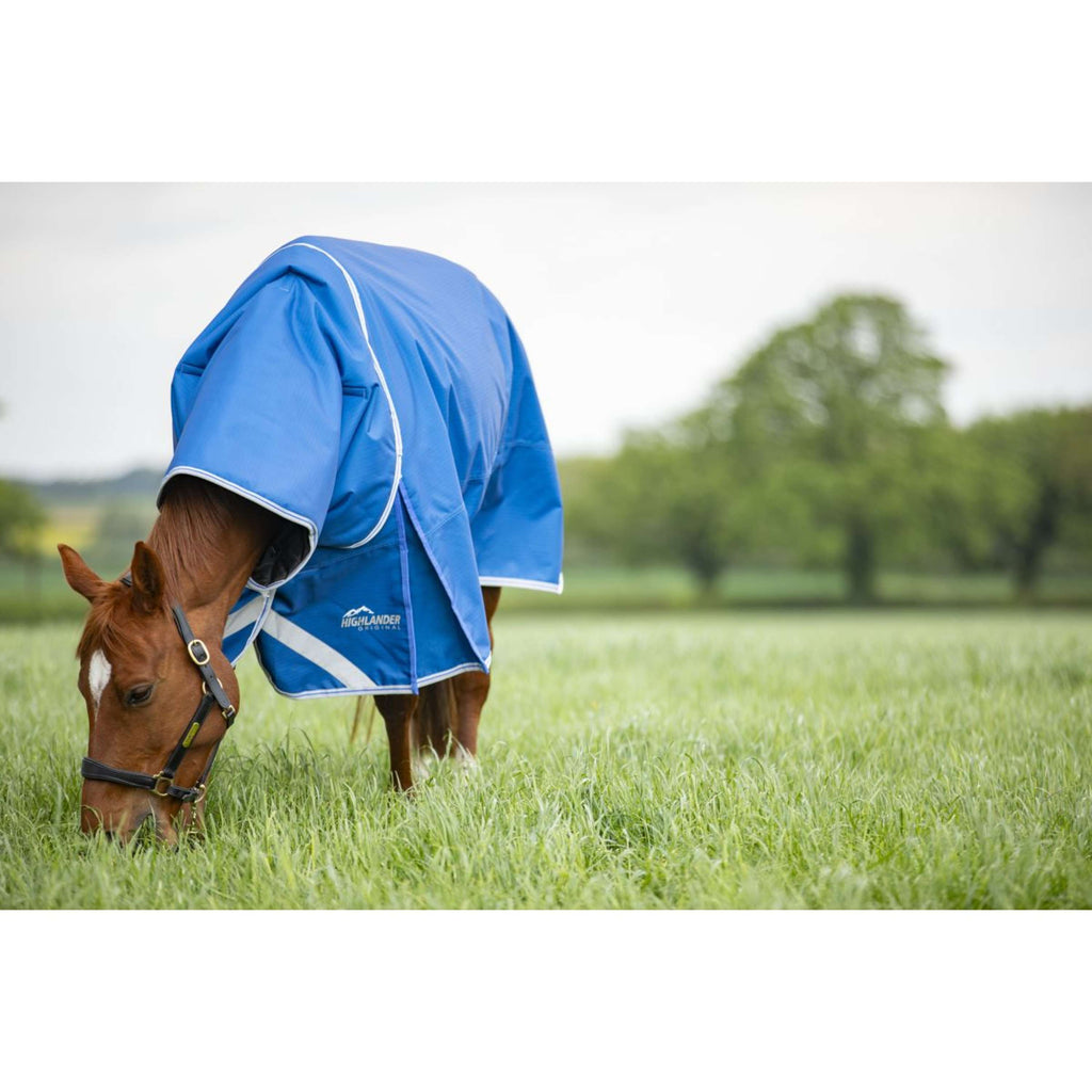 Highlander Original by Shires Couverture d'Hiver Turnout 200g avec Couvre-cou Bleu