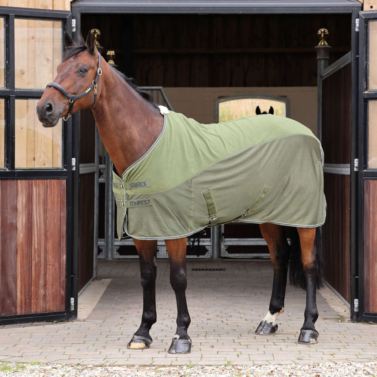 Tempest Original by Shires Couvertures Anti-Transpiration Original Fleece/Mesh Kaki