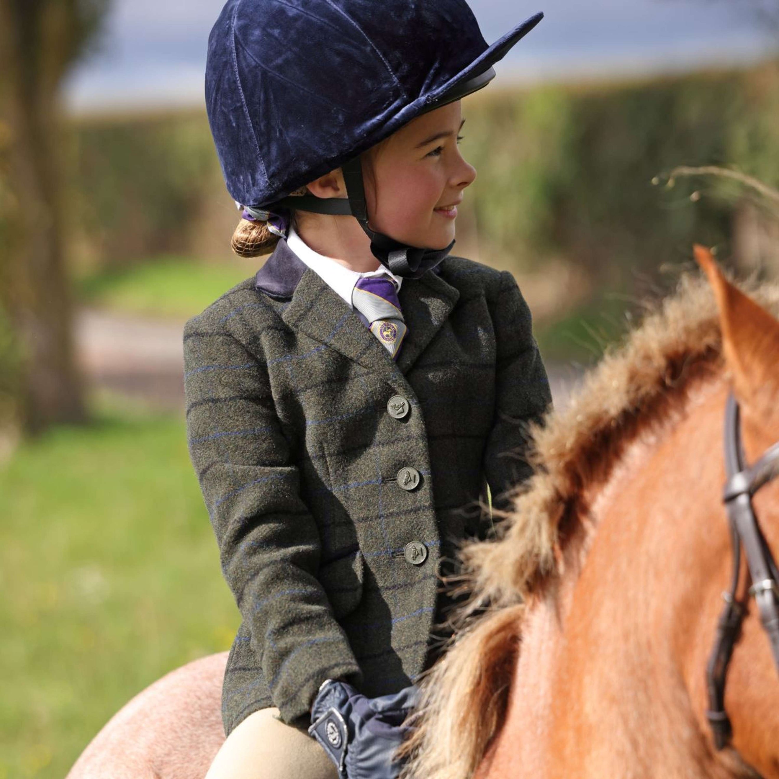 Aubrion by Shires Veste de Concours Saratoga Enfants Vert foncé Check Aubrion by Shires Veste de Concours Saratoga Enfants Vert foncé Check