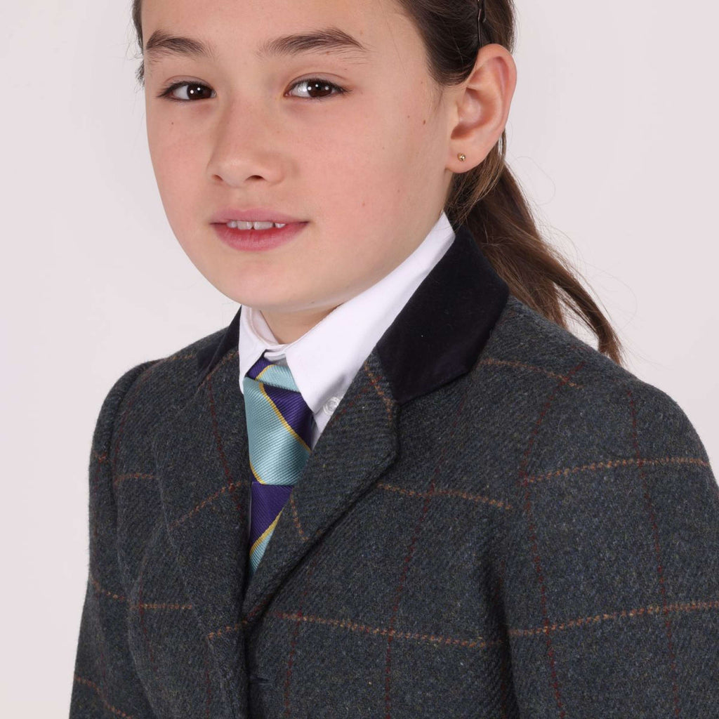 Aubrion by Shires Veste de Concours Saratoga Enfants Juniper Navy Check