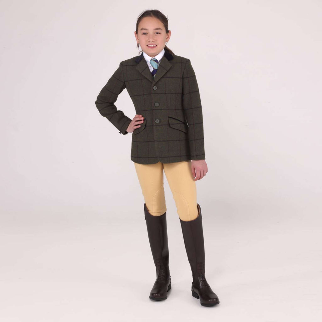 Aubrion by Shires Veste de Concours Saratoga Enfants Chêne Brun Check