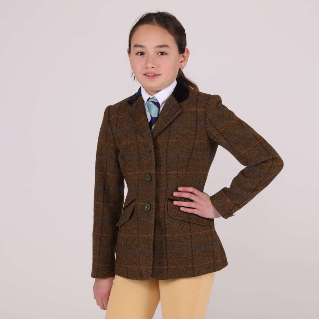 Aubrion by Shires Veste de Concours Saratoga Enfants Chêne Brun Check