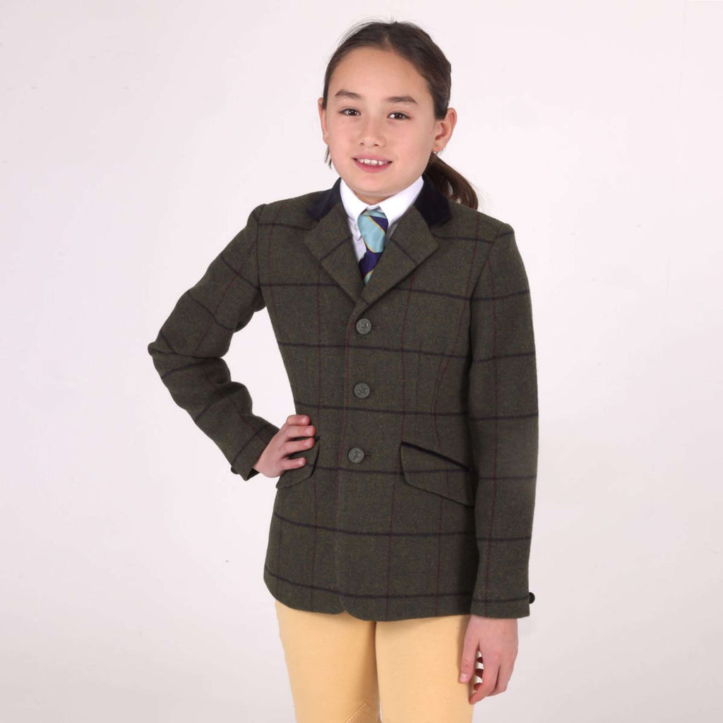 Aubrion by Shires Veste de Concours Saratoga Enfants Spruce Vert Check