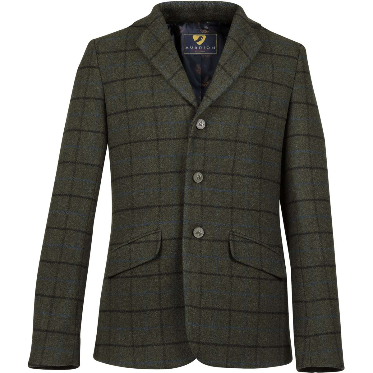 Aubrion by Shires Veste de Concours Saratoga Hommes Vert foncé Check
