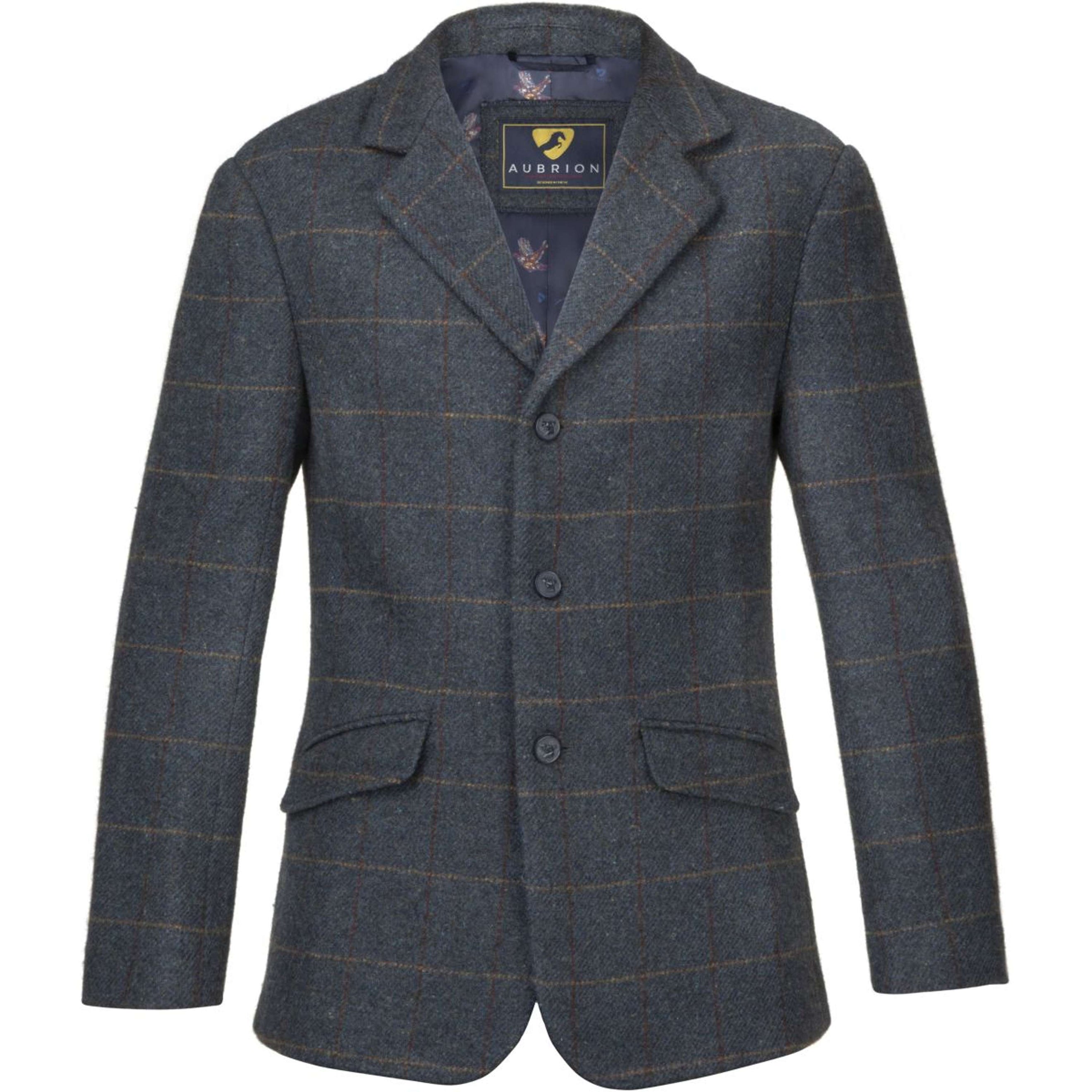 Aubrion by Shires Veste de Concours Saratoga Hommes Juniper Navy Check
