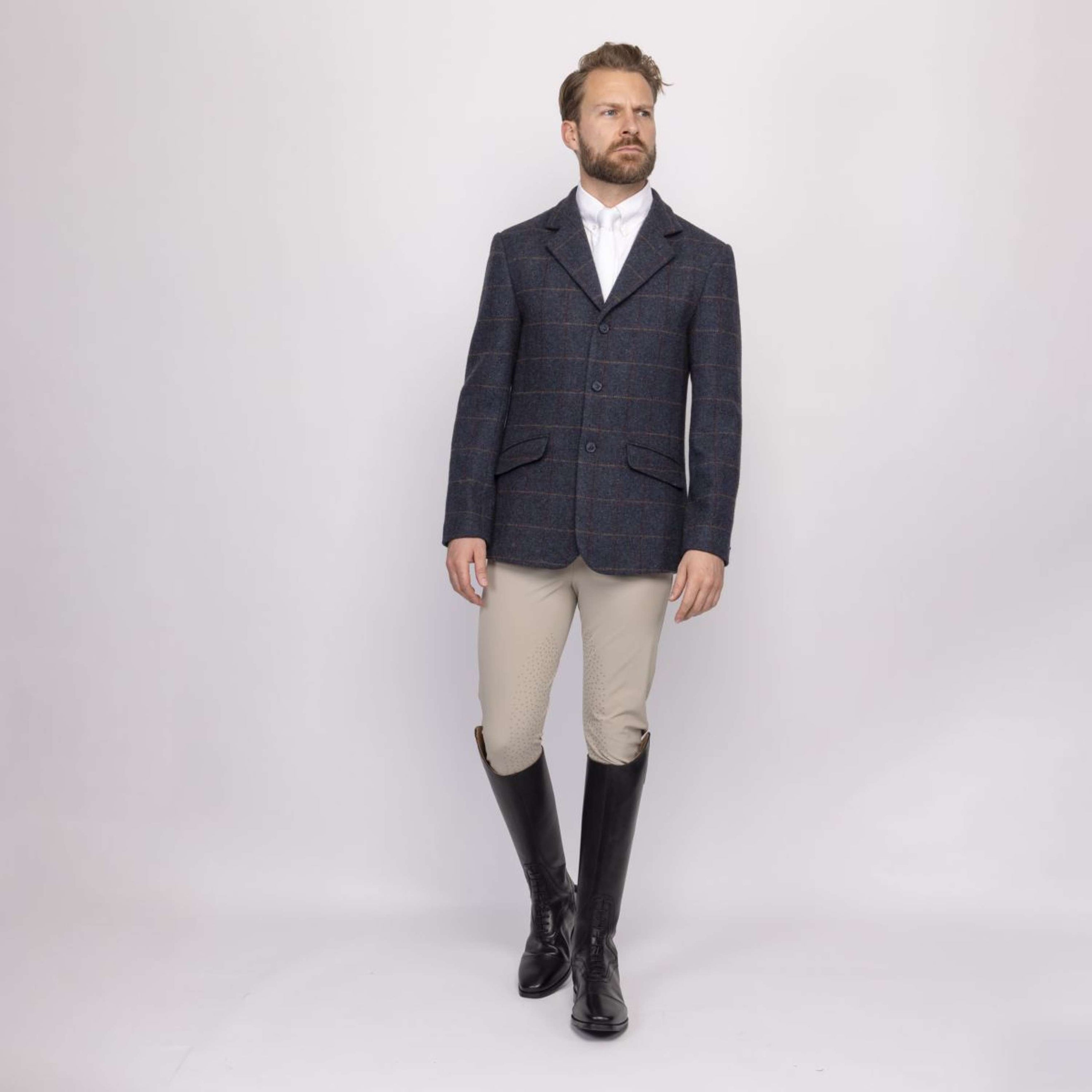 Aubrion by Shires Veste de Concours Saratoga Hommes Juniper Navy Check Aubrion by Shires Veste de Concours Saratoga Hommes Juniper Navy Check